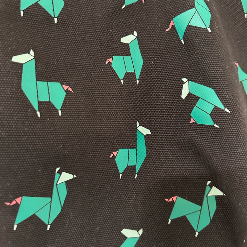 Fossil Origami Llama Print Canvas Shoulder Bag/ T… - image 2